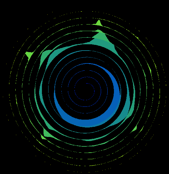 A spiral visualisation of the audio