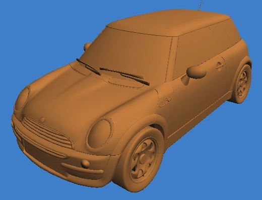 A render of a model Mini Cooper